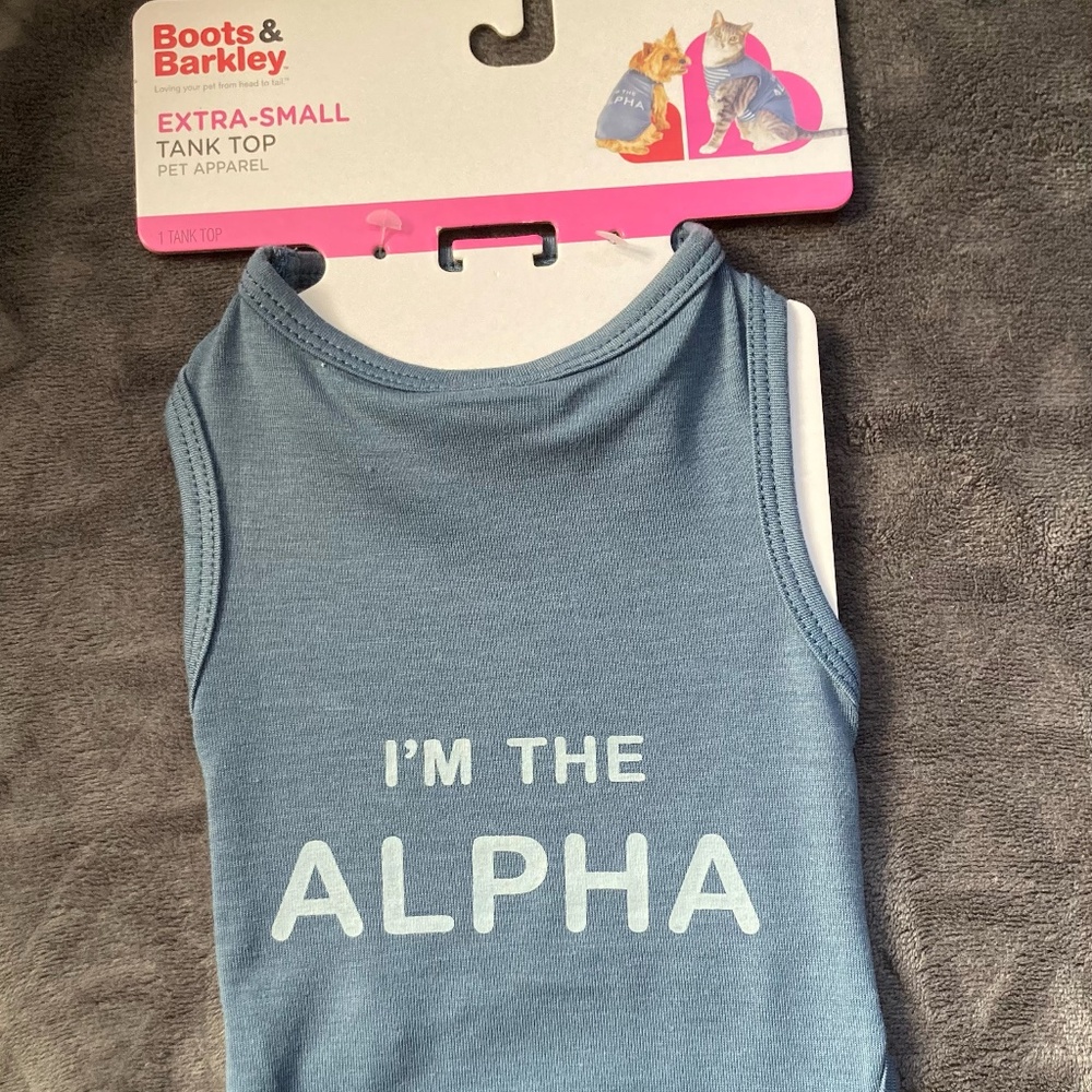 "I'm the Alpha" dog shirt, XS (up to 10 lbs), NEW